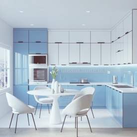 Tủ Bếp Nhôm Kính Chữ L